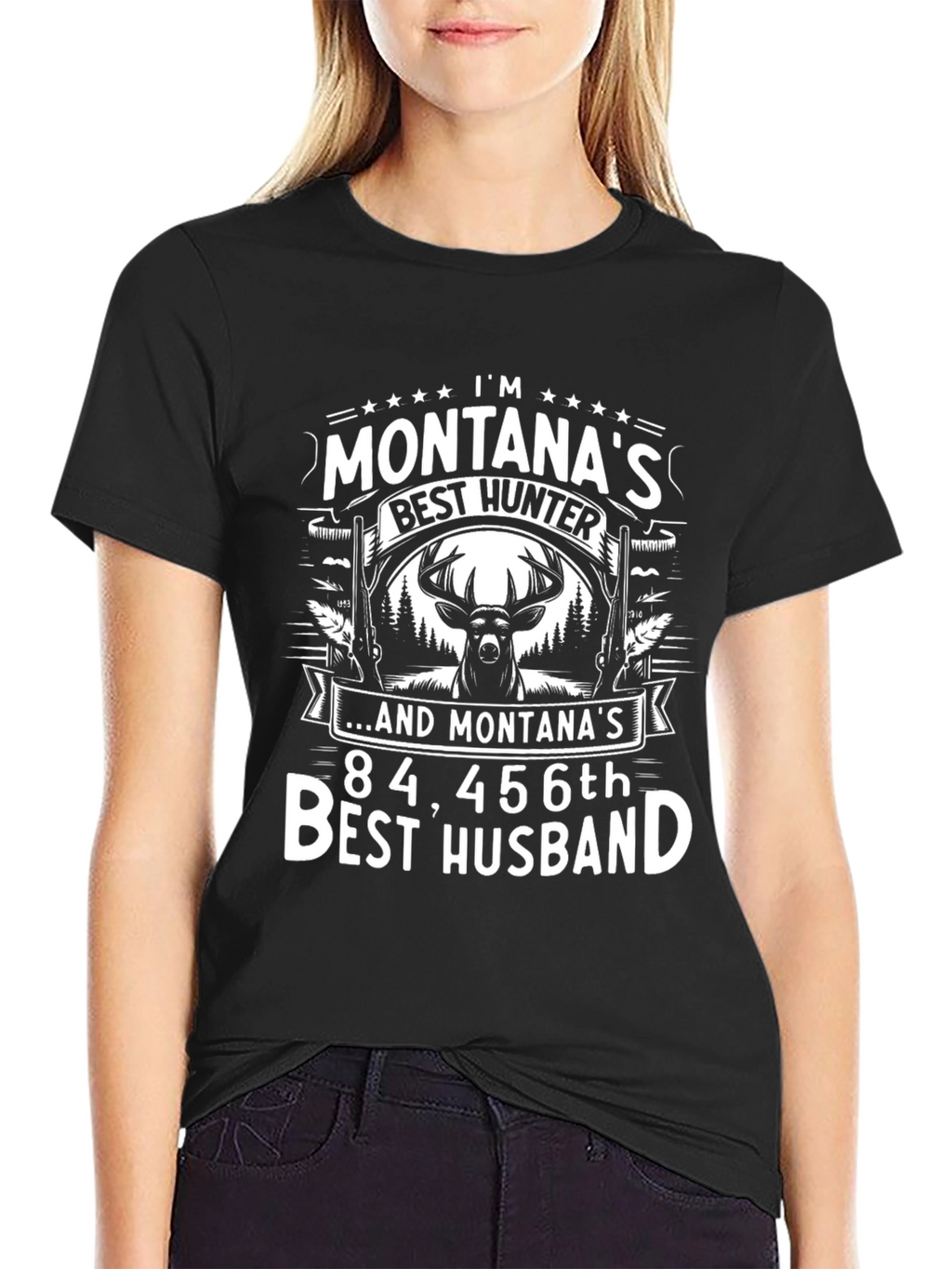 Montanas Best Hunter Husband Graphic Tee