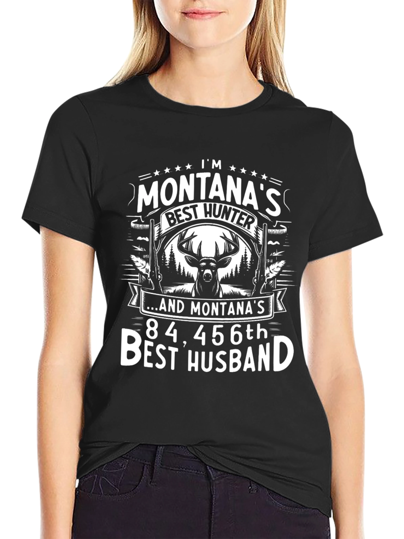 Montanas Best Hunter Husband Graphic Tee