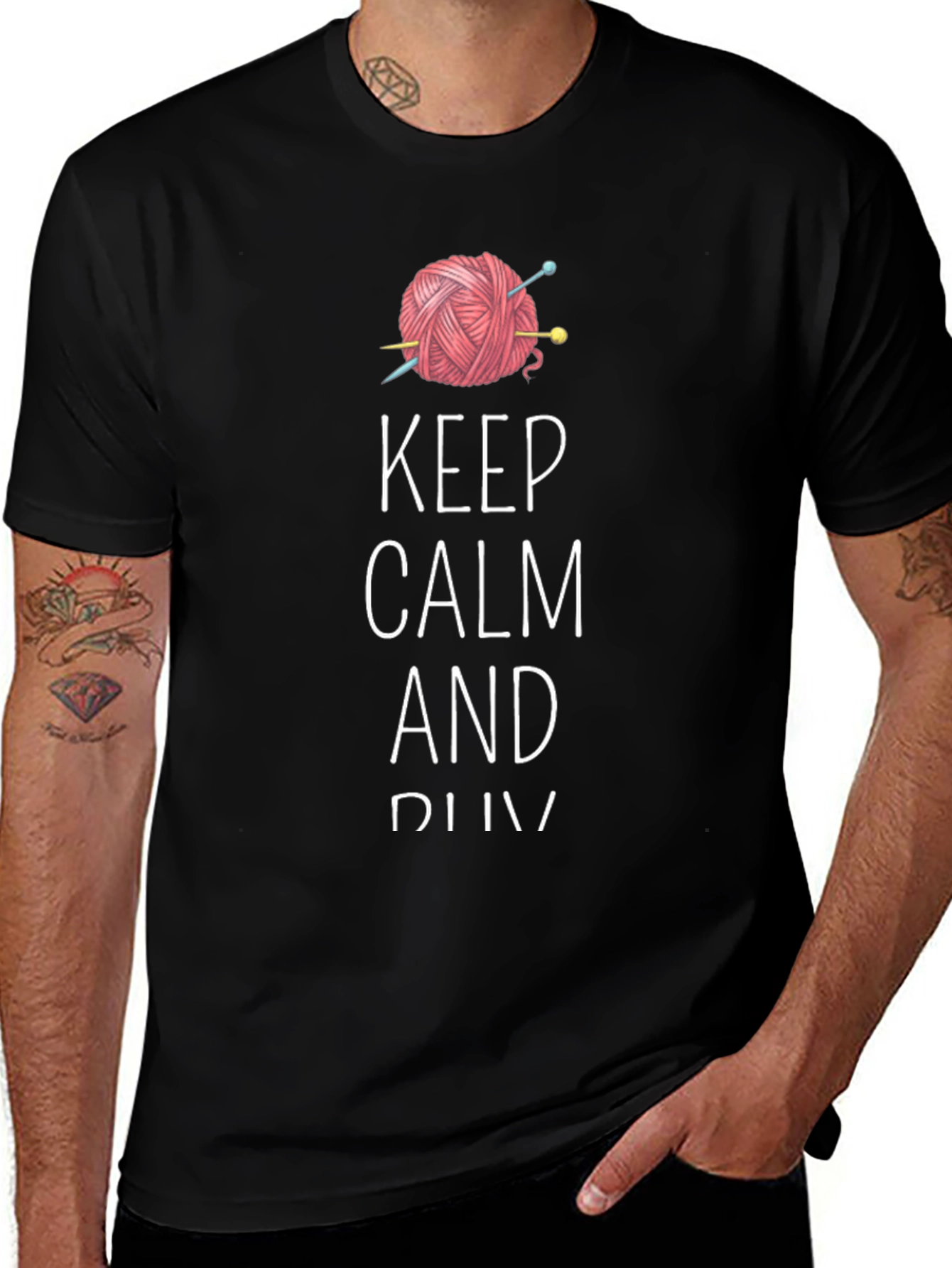 Keep Calm and Knit Tee - Yarn Lovers T-Shirt