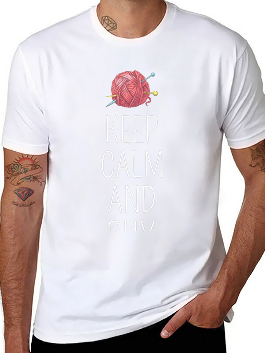 Keep Calm and Knit Tee - Yarn Lovers T-Shirt