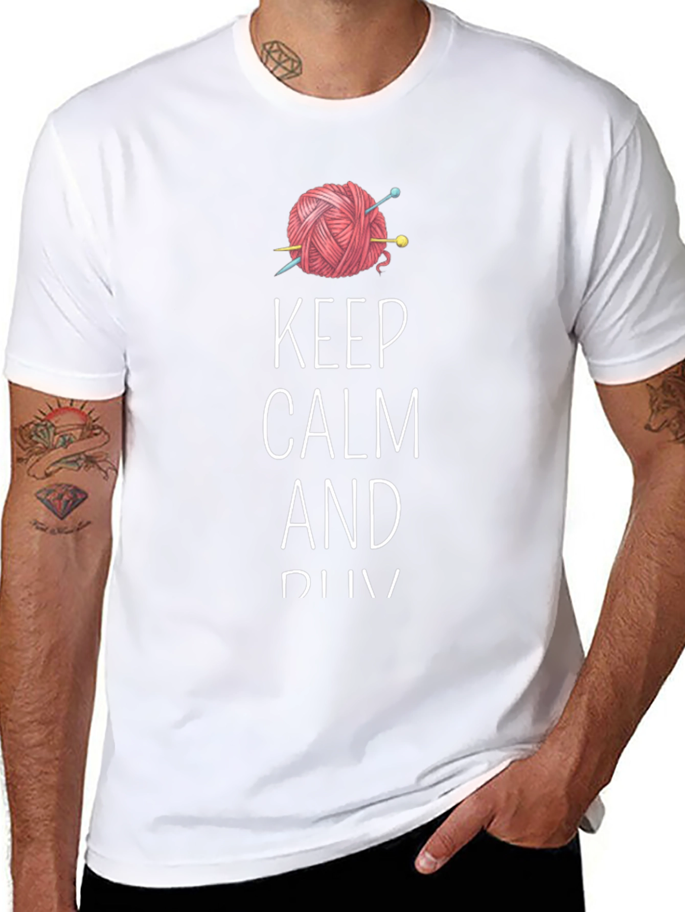 Keep Calm and Knit Tee - Yarn Lovers T-Shirt