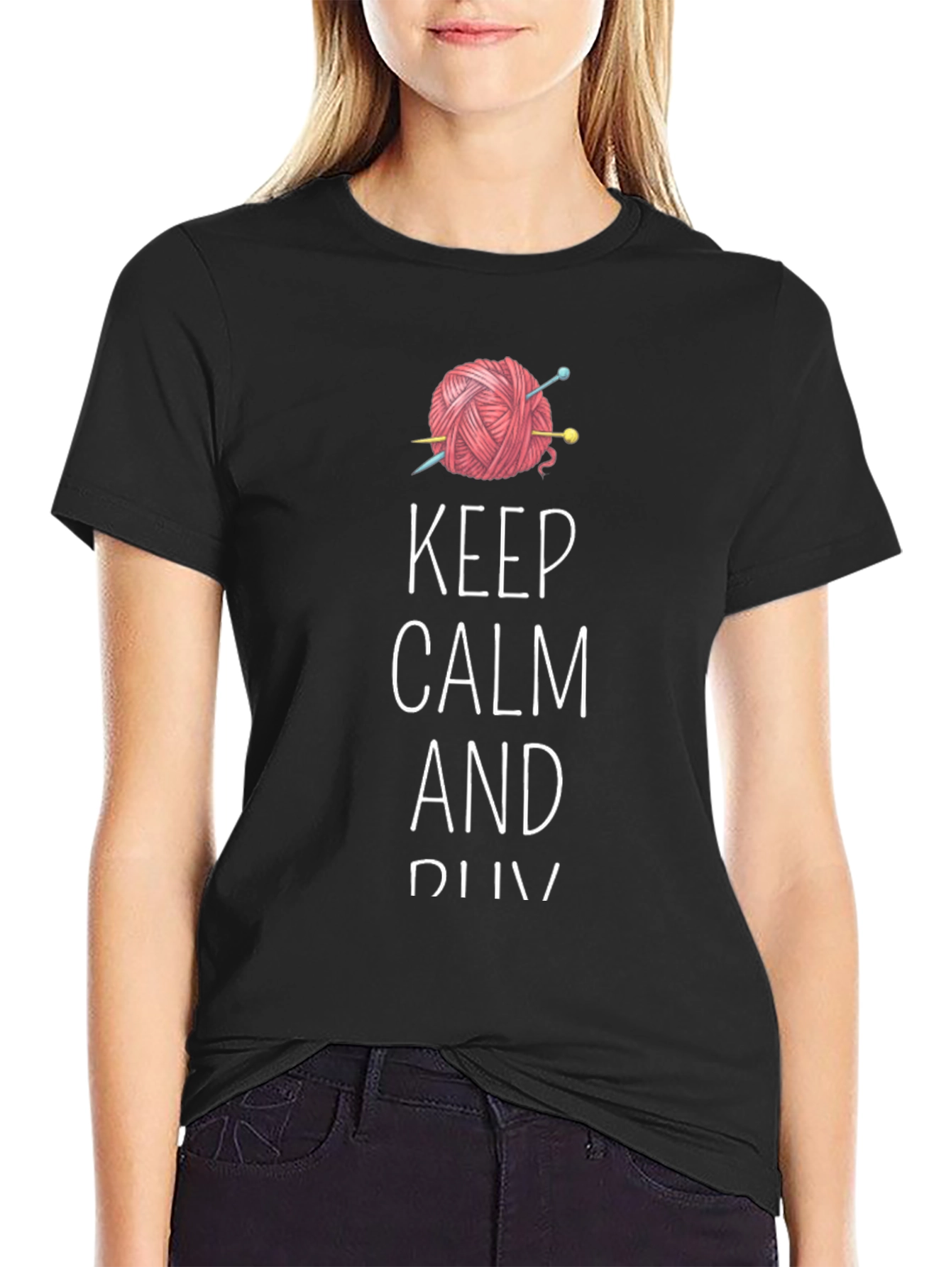 Keep Calm and Knit Tee - Yarn Lovers T-Shirt