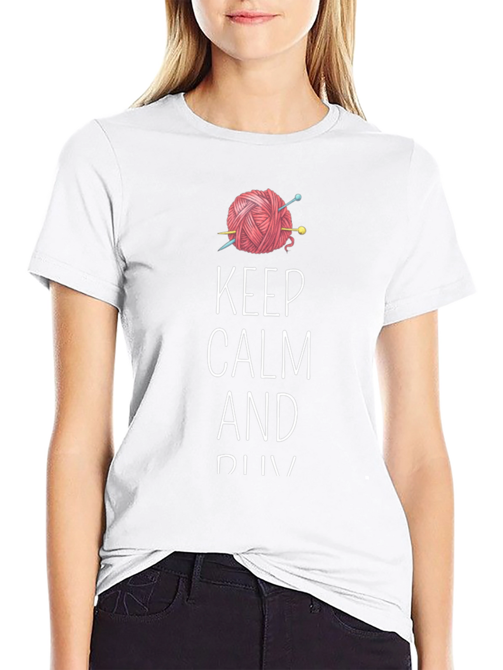 Keep Calm and Knit Tee - Yarn Lovers T-Shirt