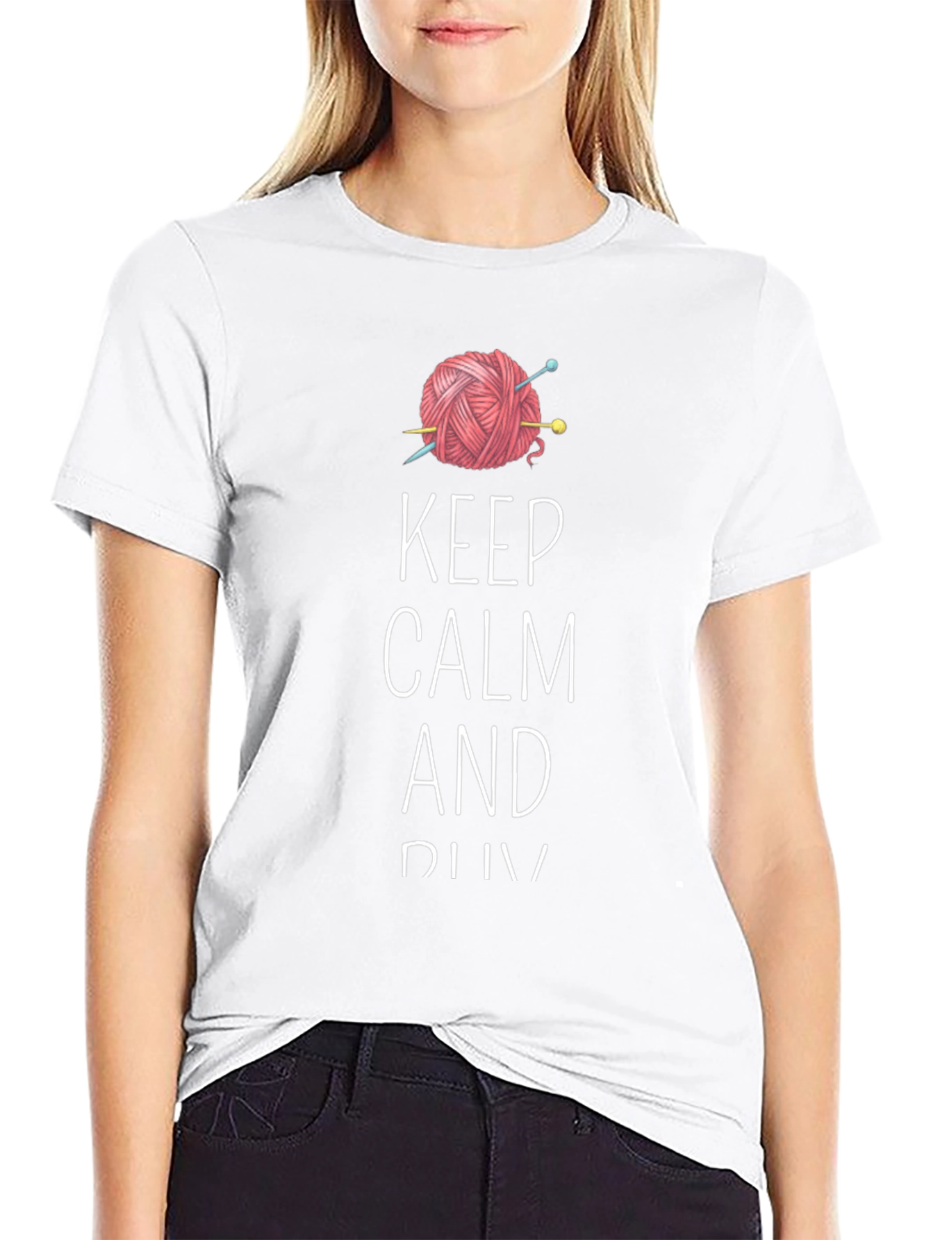 Keep Calm and Knit Tee - Yarn Lovers T-Shirt