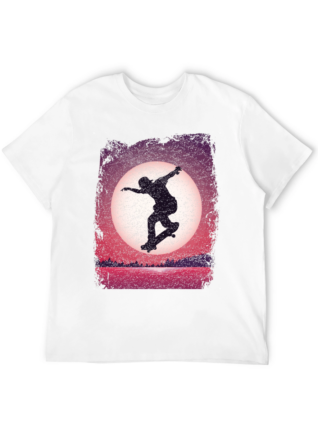 Skateboarder Sunset Graphic Tee - Black