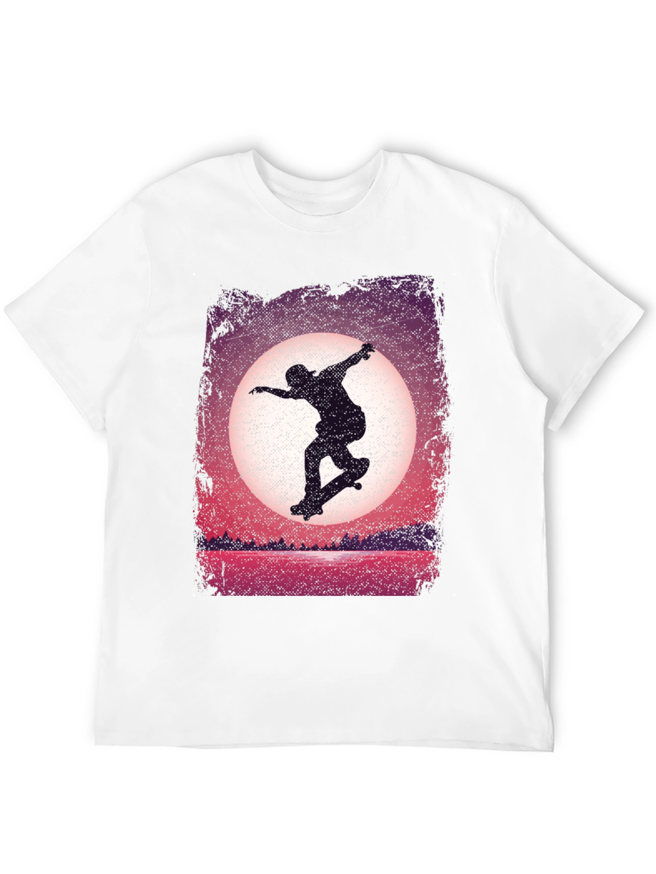 Skateboarder Sunset Graphic Tee - Black