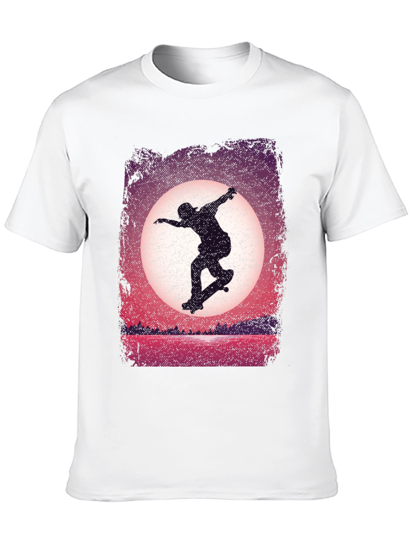 Skateboarder Sunset Graphic Tee - Black