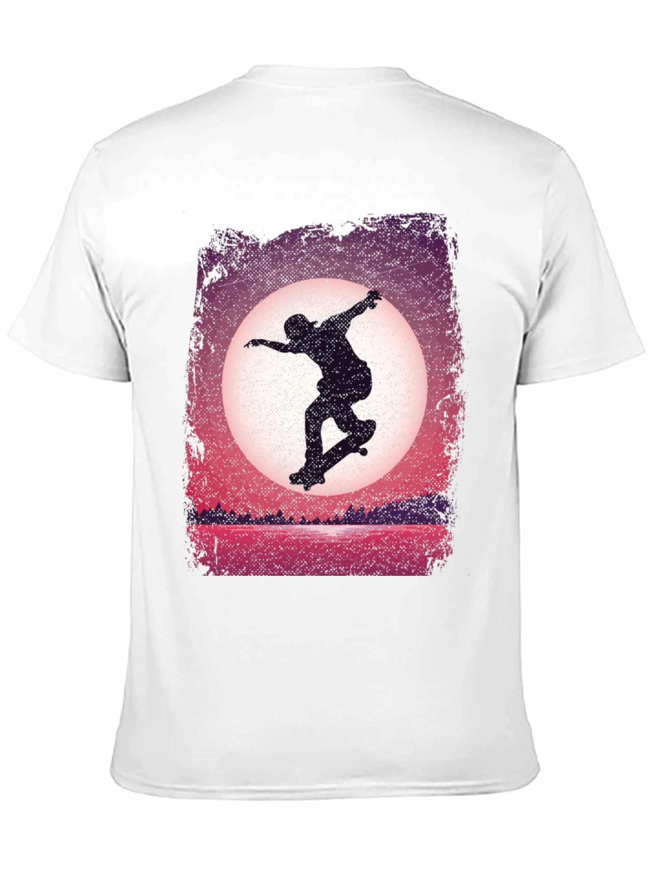 Skateboarder Sunset Graphic Tee - Black