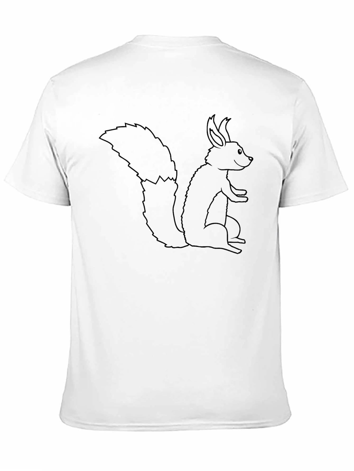 Squirrel Outline Tee - Classic Black Cotton