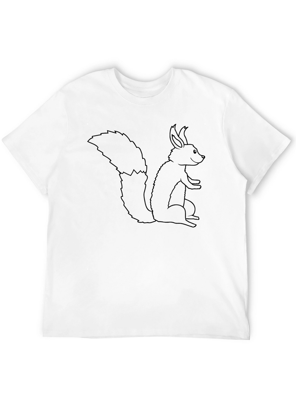 Squirrel Outline Tee - Classic Black Cotton