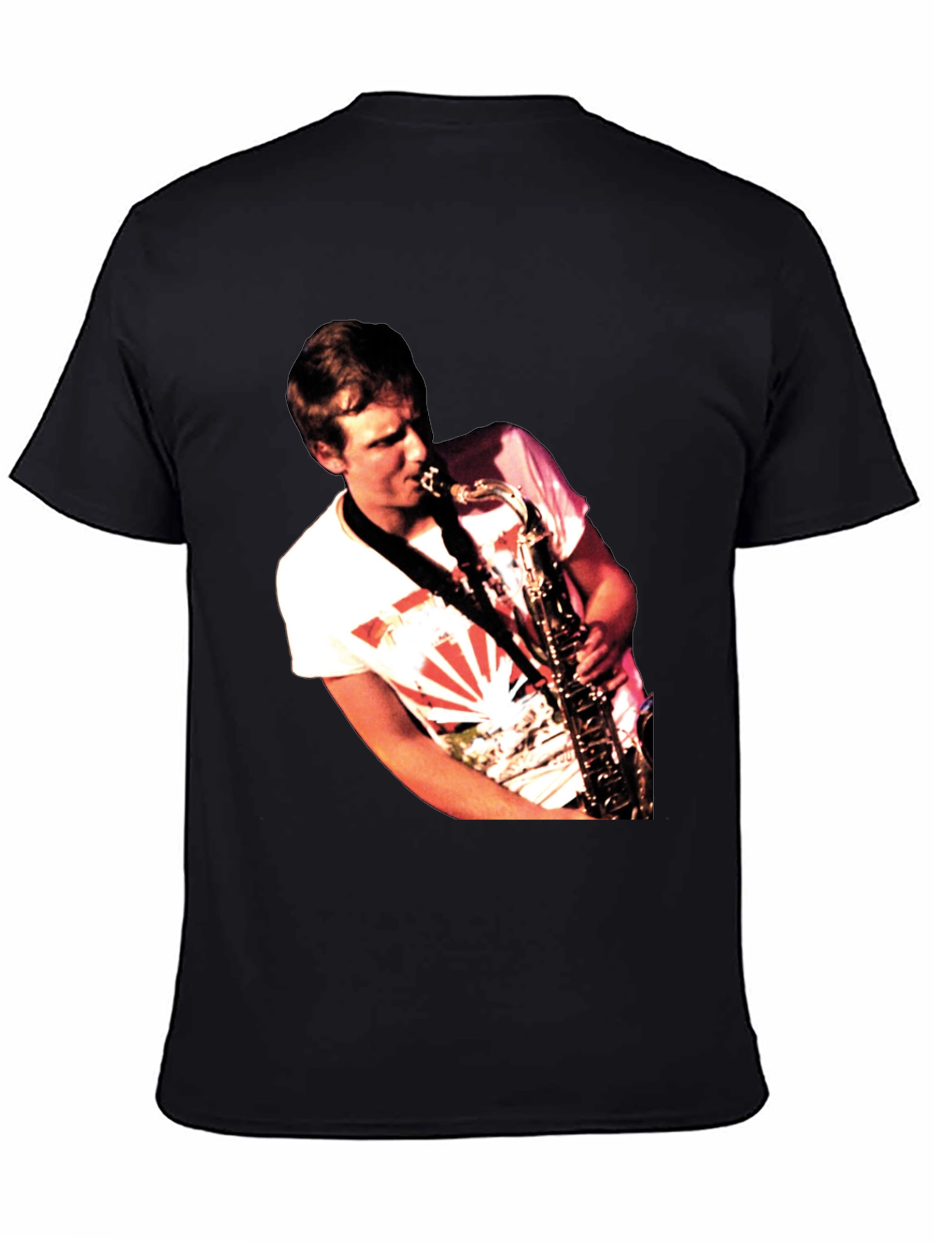 Saxophone Player Graphic Black T-Shirt