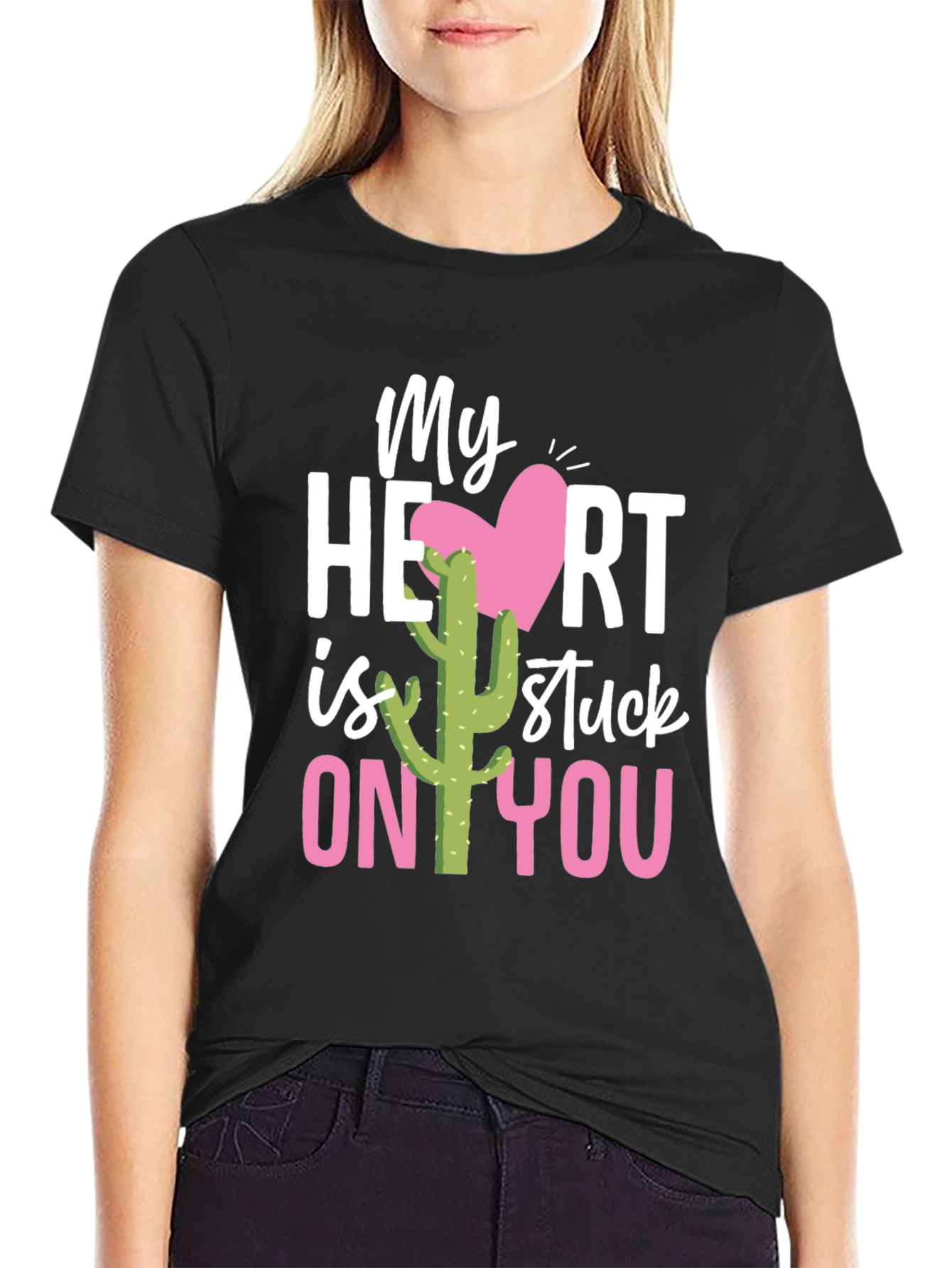 Stuck On You Valentines Day Cactus T-Shirt