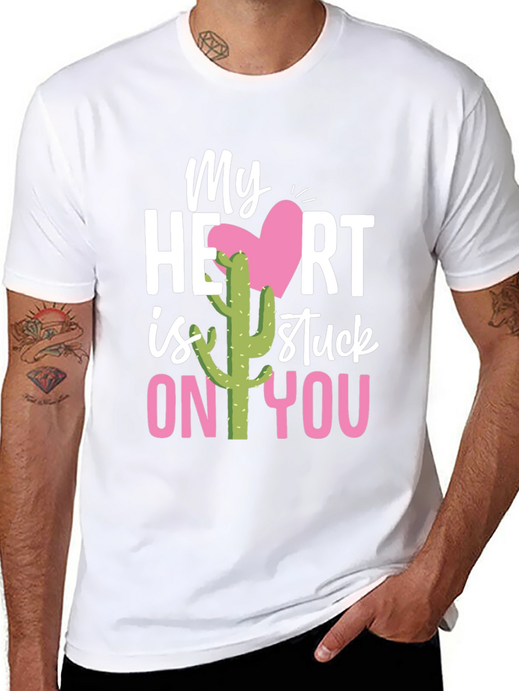 Stuck On You Valentines Day Cactus T-Shirt