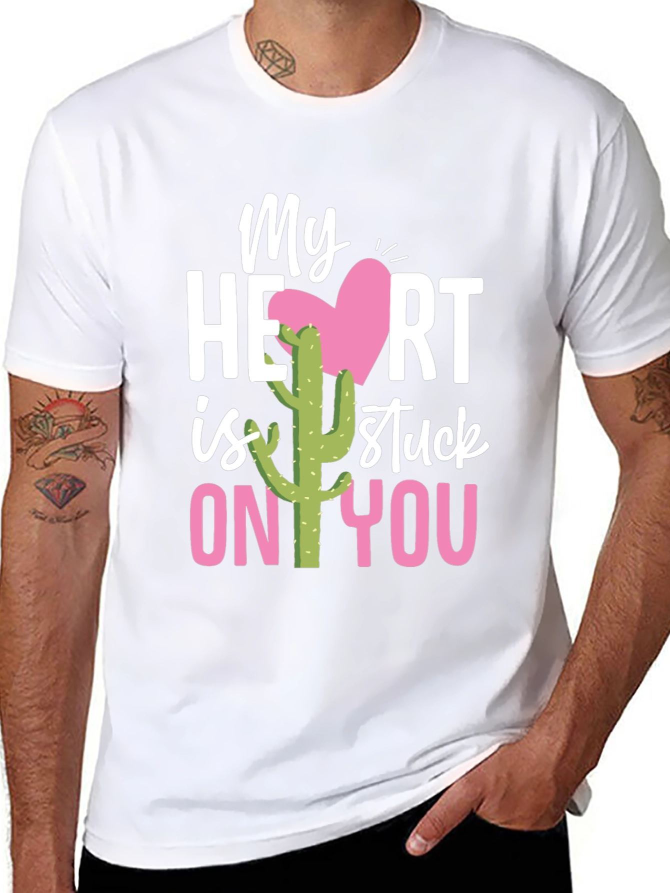 Stuck On You Valentines Day Cactus T-Shirt