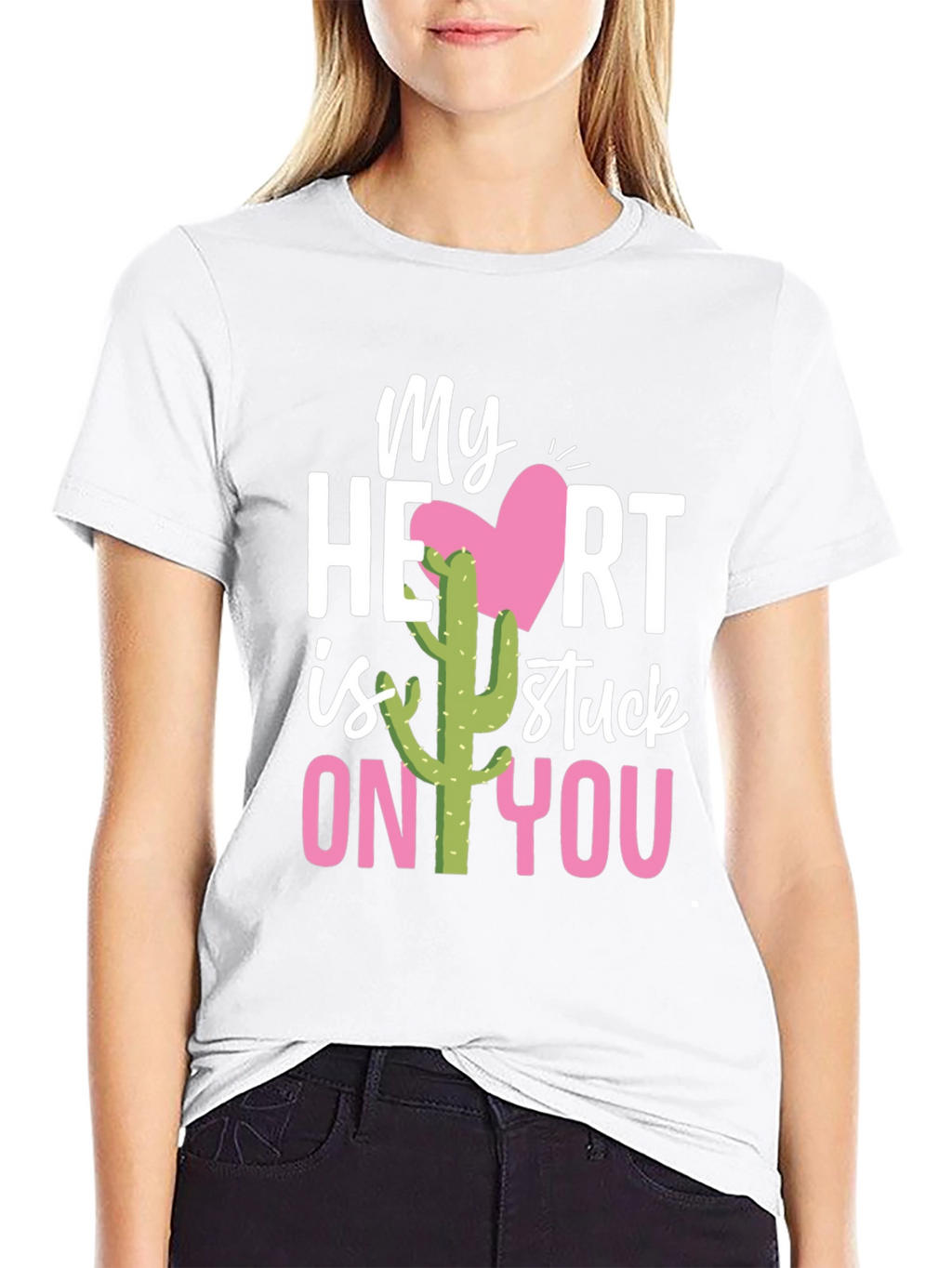 Stuck On You Valentines Day Cactus T-Shirt