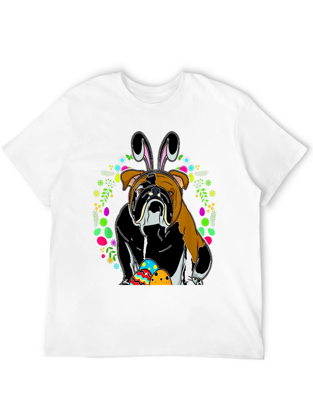 Bulldog Easter Bunny T-Shirt - Mens Black Tee