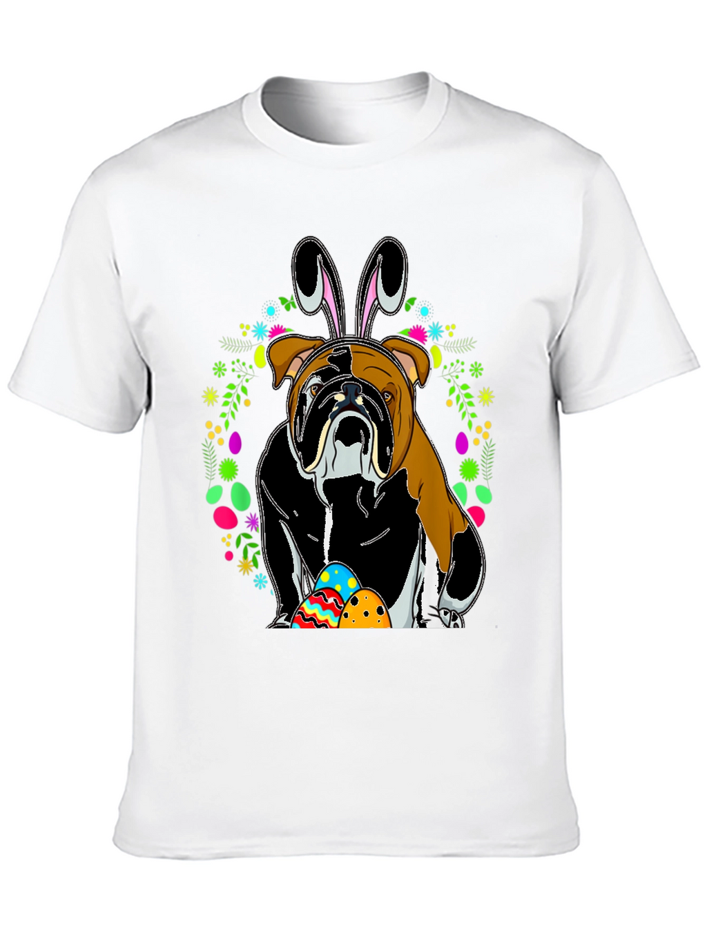 Bulldog Easter Bunny T-Shirt - Mens Black Tee