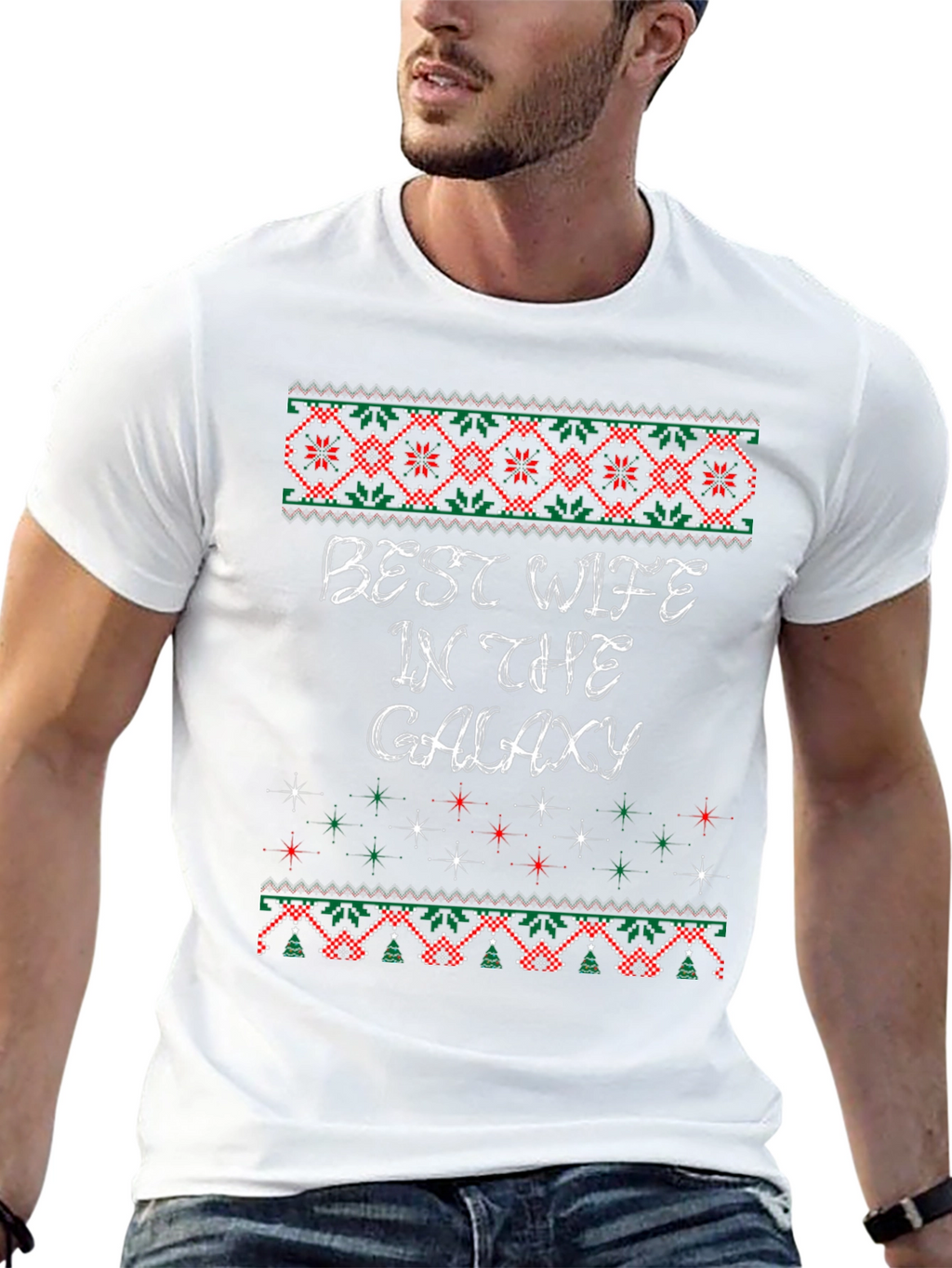 Best Wife in The Galaxy Ugly Christmas Sweater T-Shirt