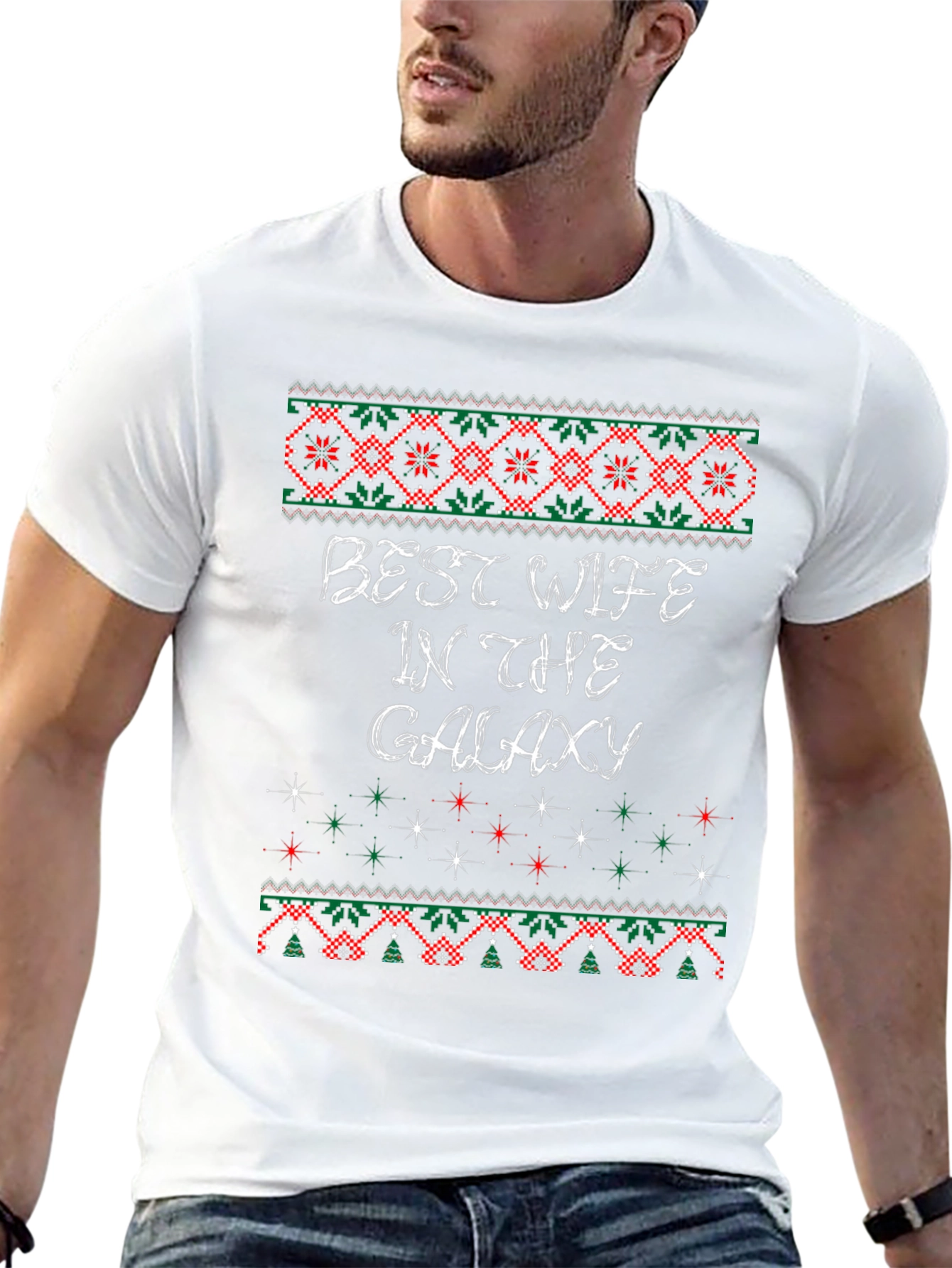 Best Wife in The Galaxy Ugly Christmas Sweater T-Shirt
