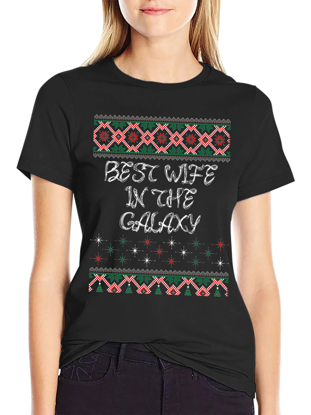 Best Wife in The Galaxy Ugly Christmas Sweater T-Shirt