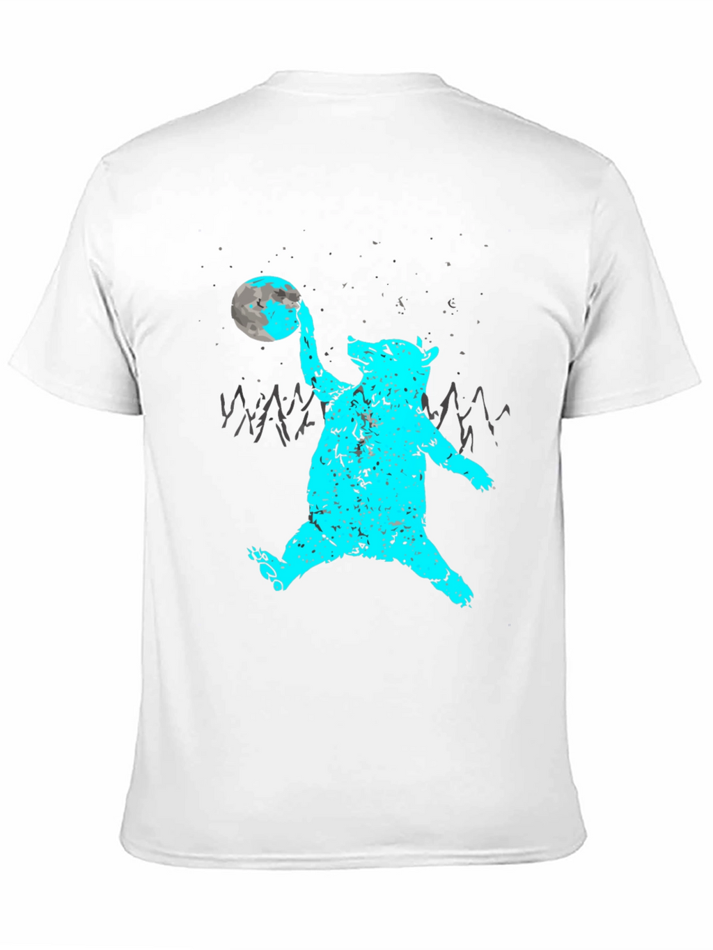 Bear Moon Graphic Tee - Black