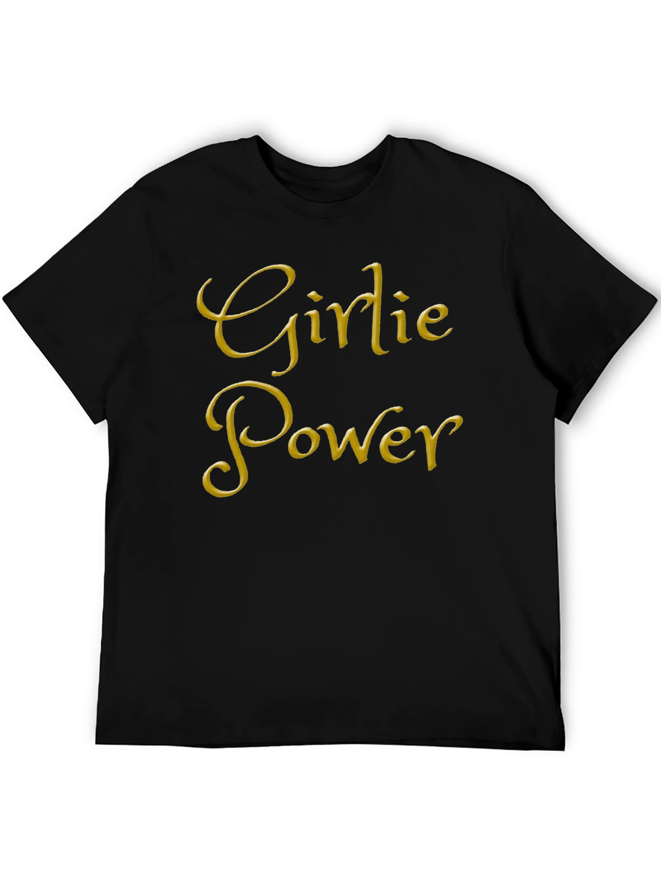 Girlie Power Graphic Tee - Black Cotton T-Shirt