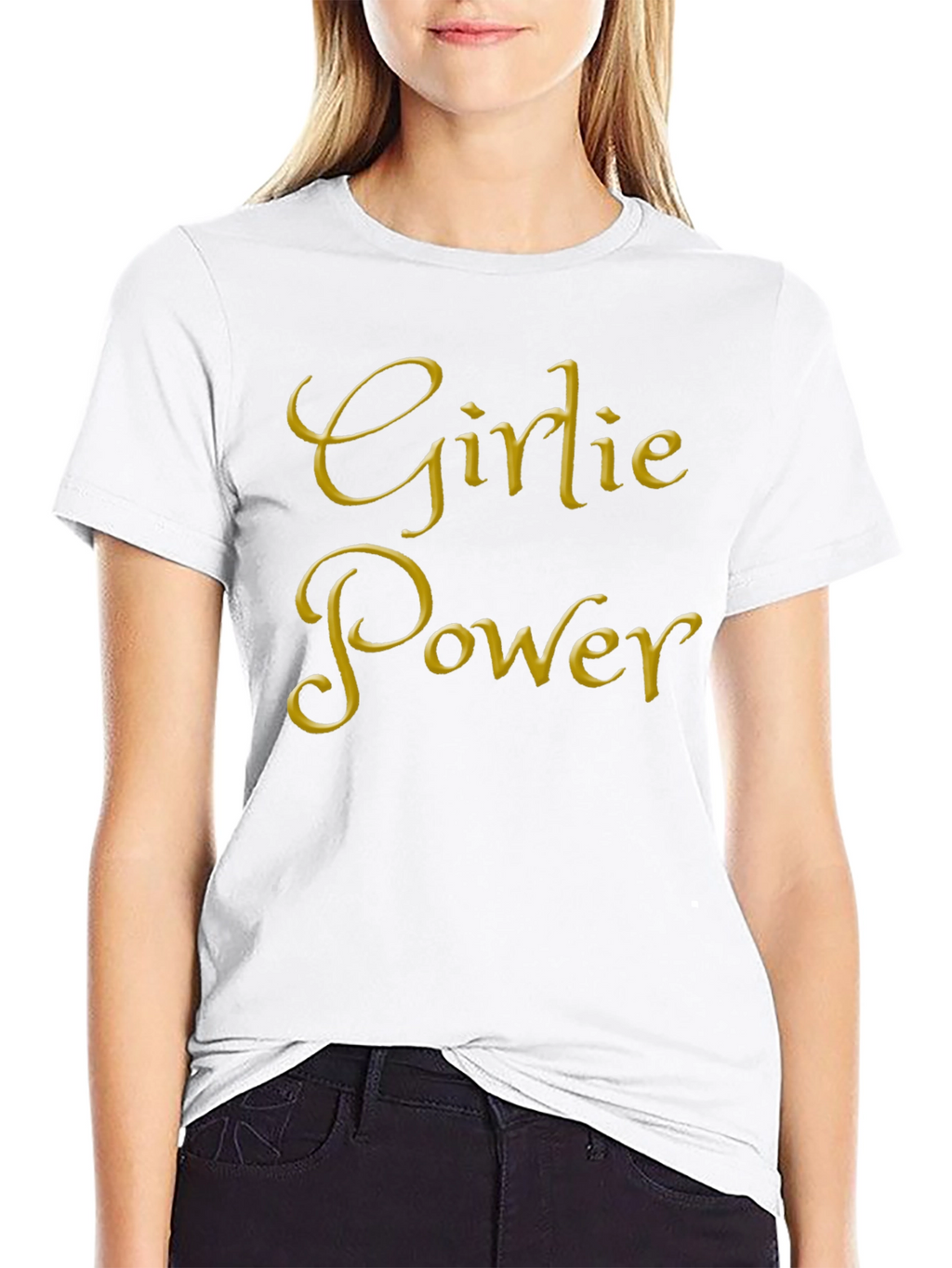 Girlie Power Graphic Tee - Black Cotton T-Shirt