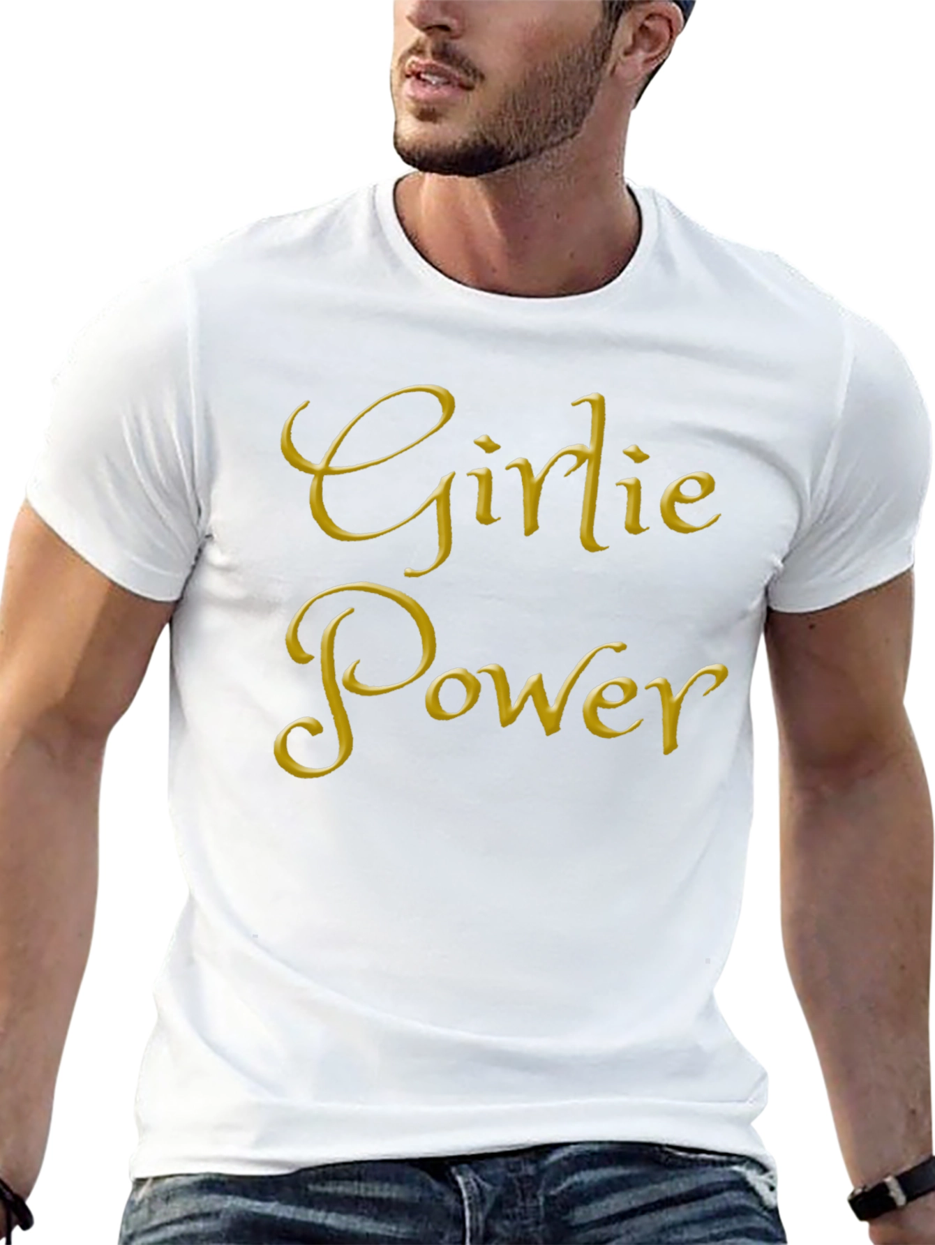 Girlie Power Graphic Tee - Black Cotton T-Shirt