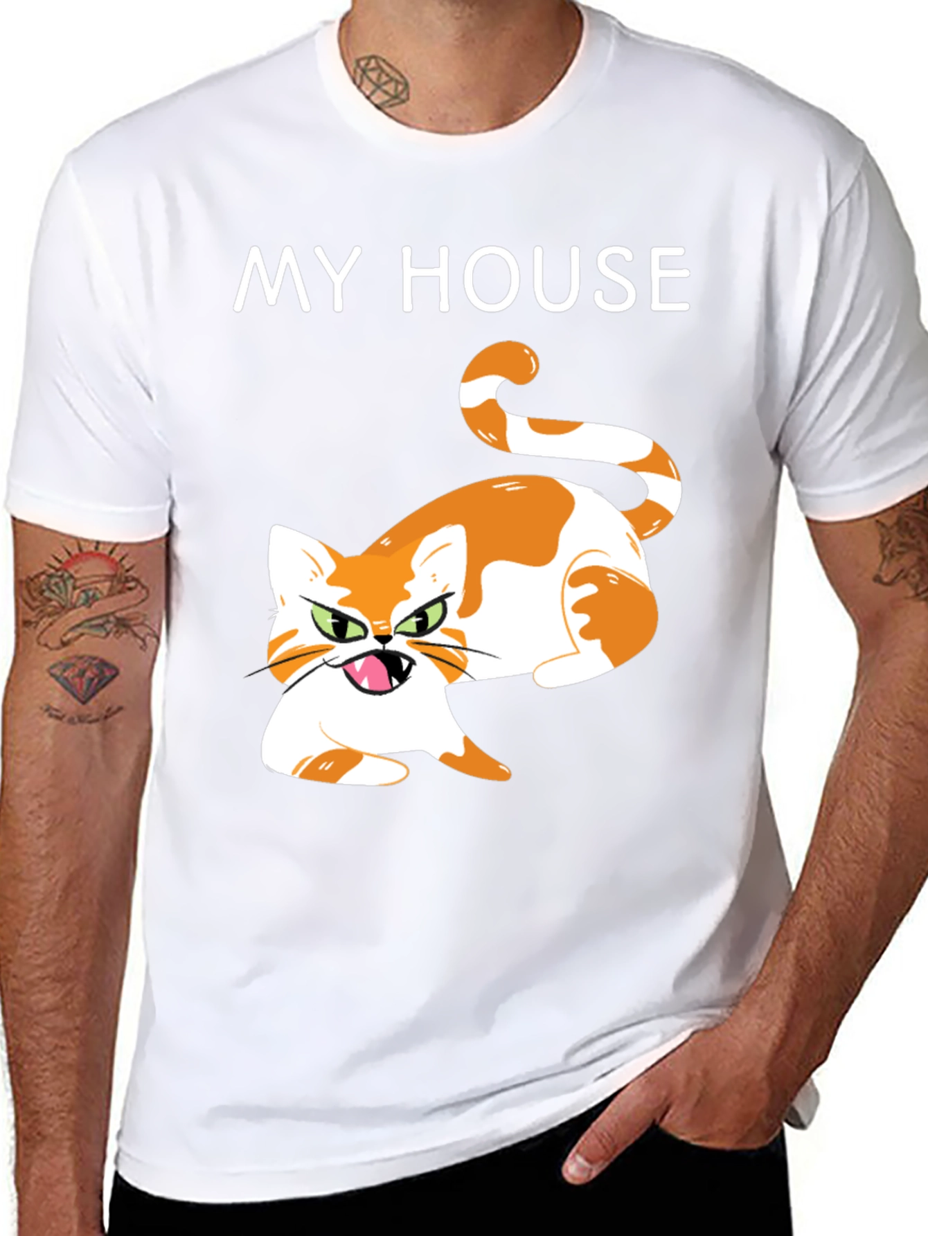 My House Cat Graphic T-Shirt - Novelty Tee
