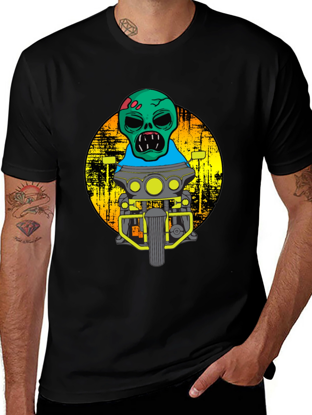 Zombie Biker T-Shirt - Cool Motorcycle Graphic Tee