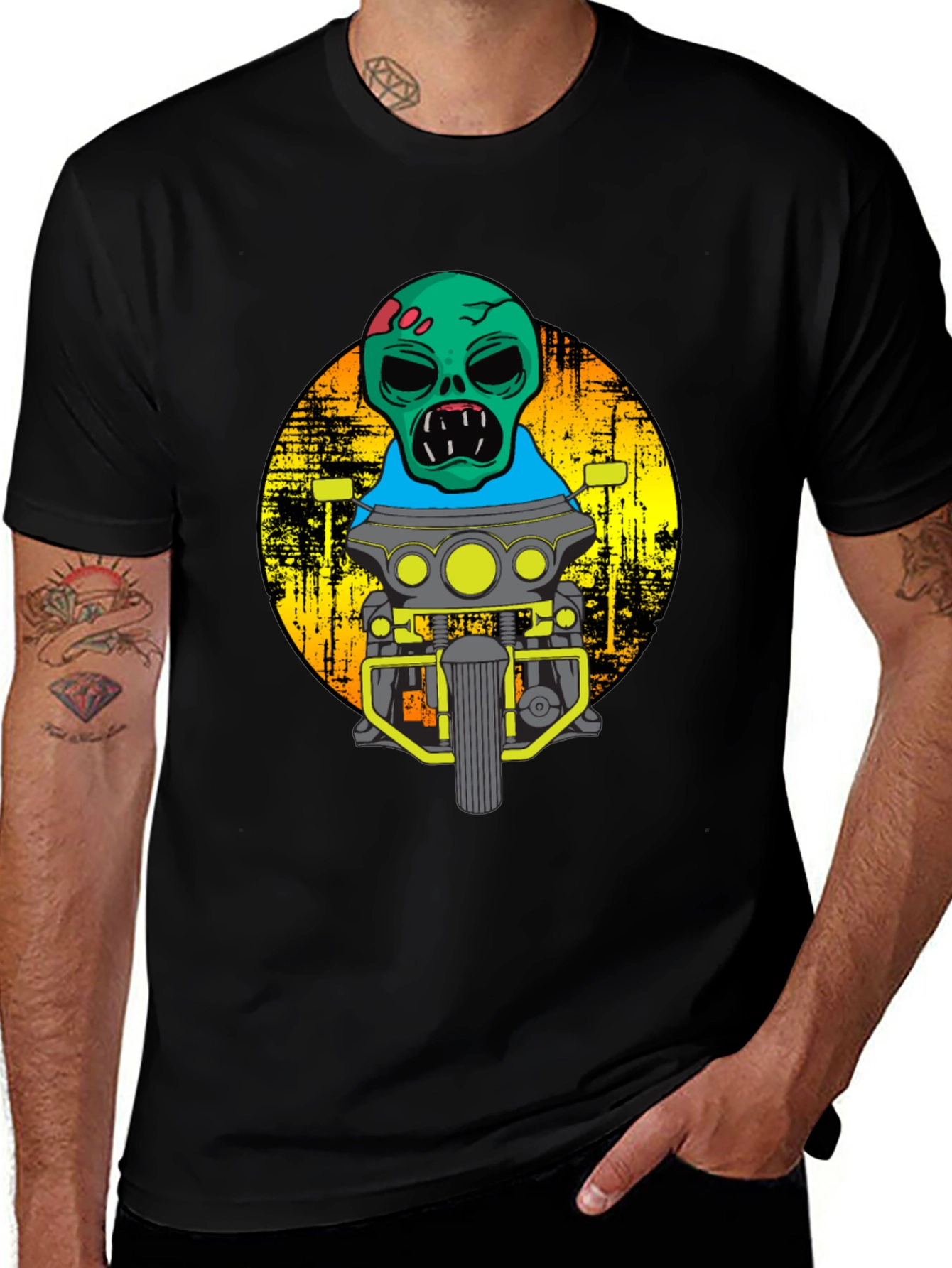 Zombie Biker T-Shirt - Cool Motorcycle Graphic Tee