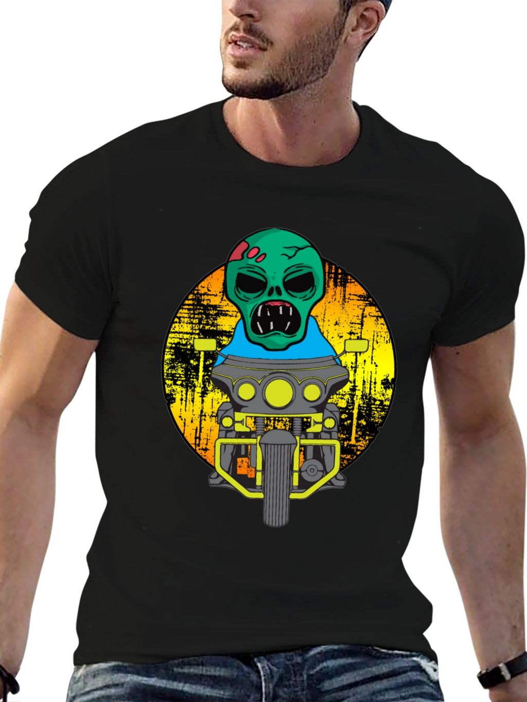 Zombie Biker T-Shirt - Cool Motorcycle Graphic Tee