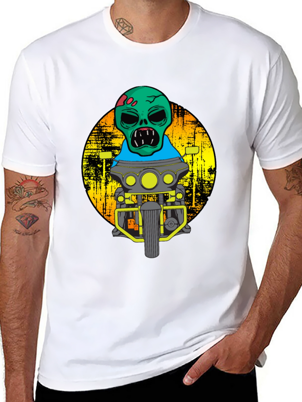 Zombie Biker T-Shirt - Cool Motorcycle Graphic Tee