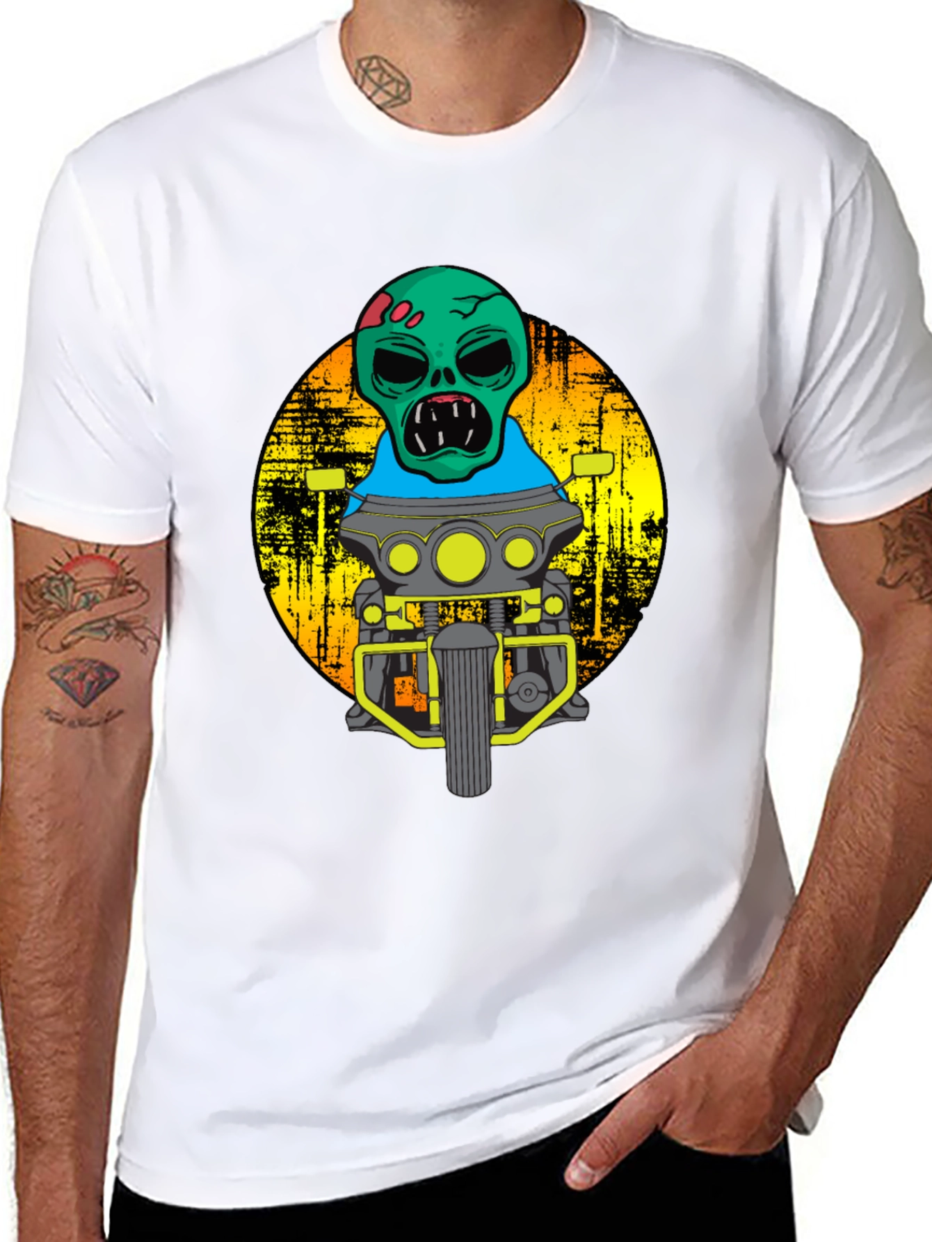 Zombie Biker T-Shirt - Cool Motorcycle Graphic Tee