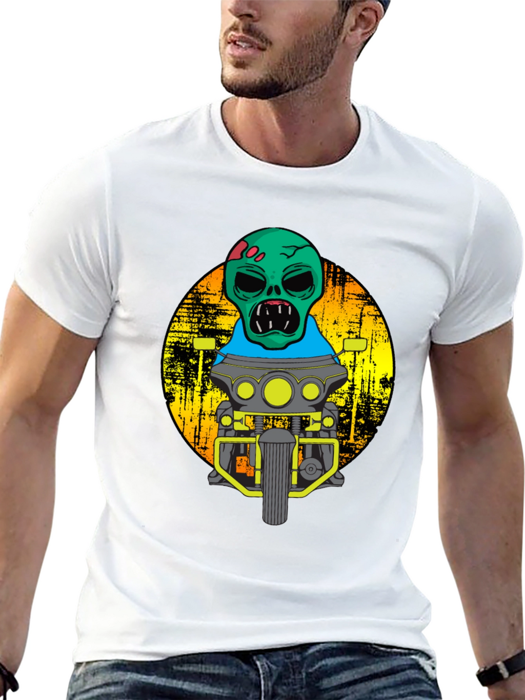 Zombie Biker T-Shirt - Cool Motorcycle Graphic Tee