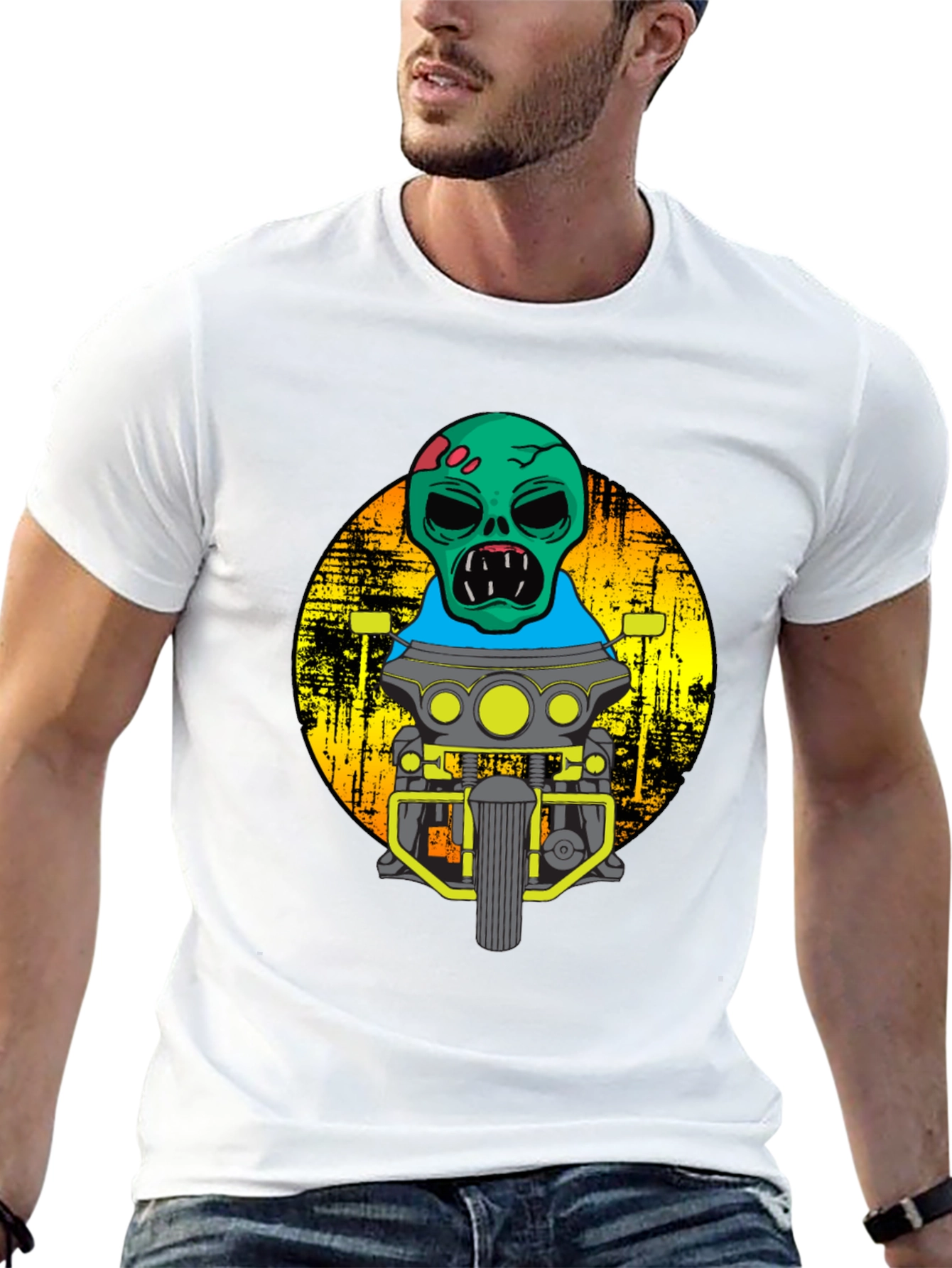 Zombie Biker T-Shirt - Cool Motorcycle Graphic Tee