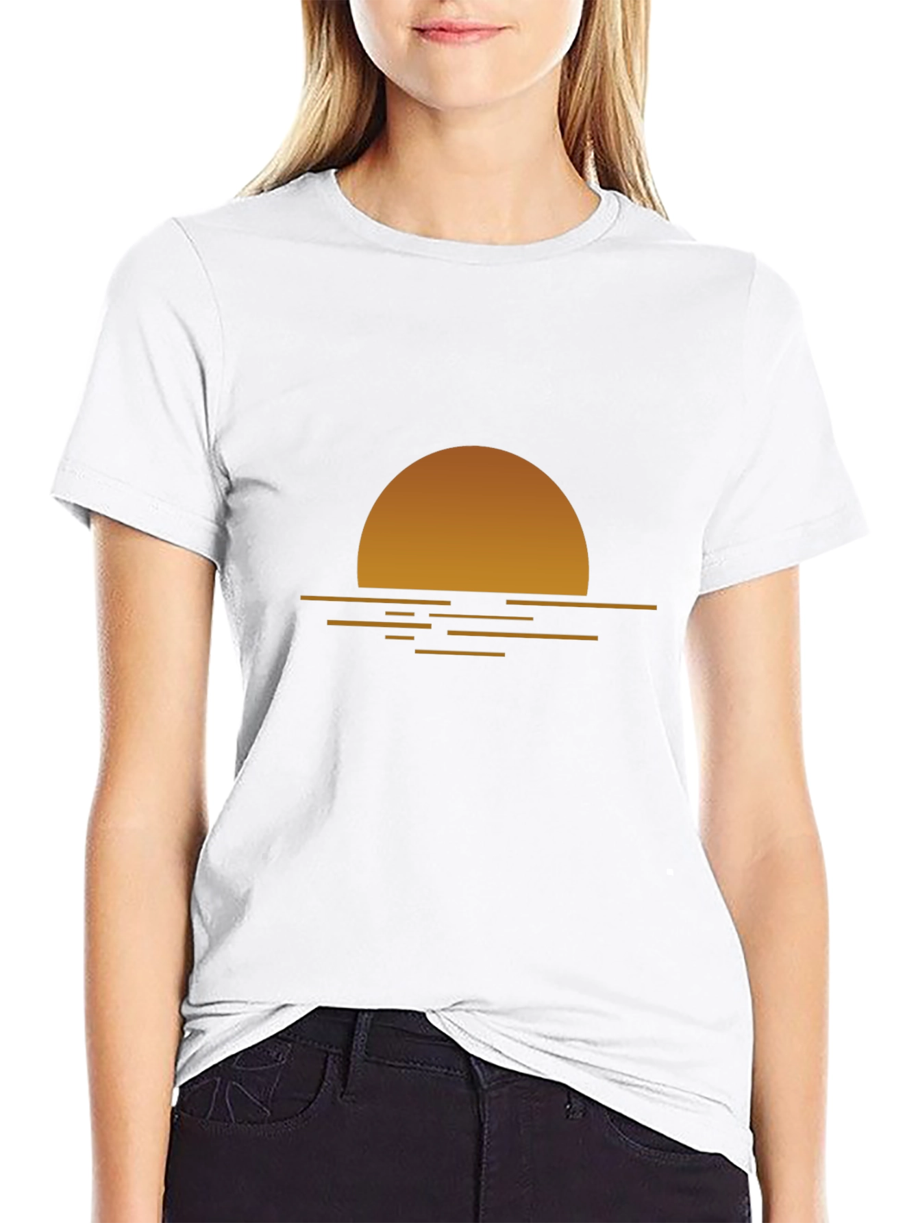 Sunset Graphic Tee - Relaxed Fit Black T-Shirt