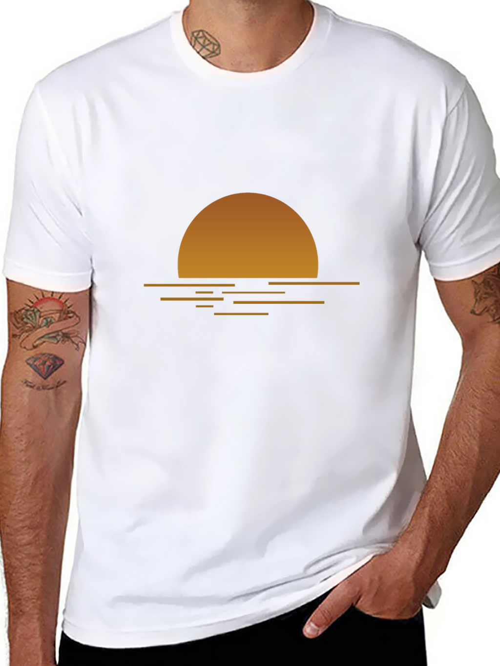Sunset Graphic Tee - Relaxed Fit Black T-Shirt