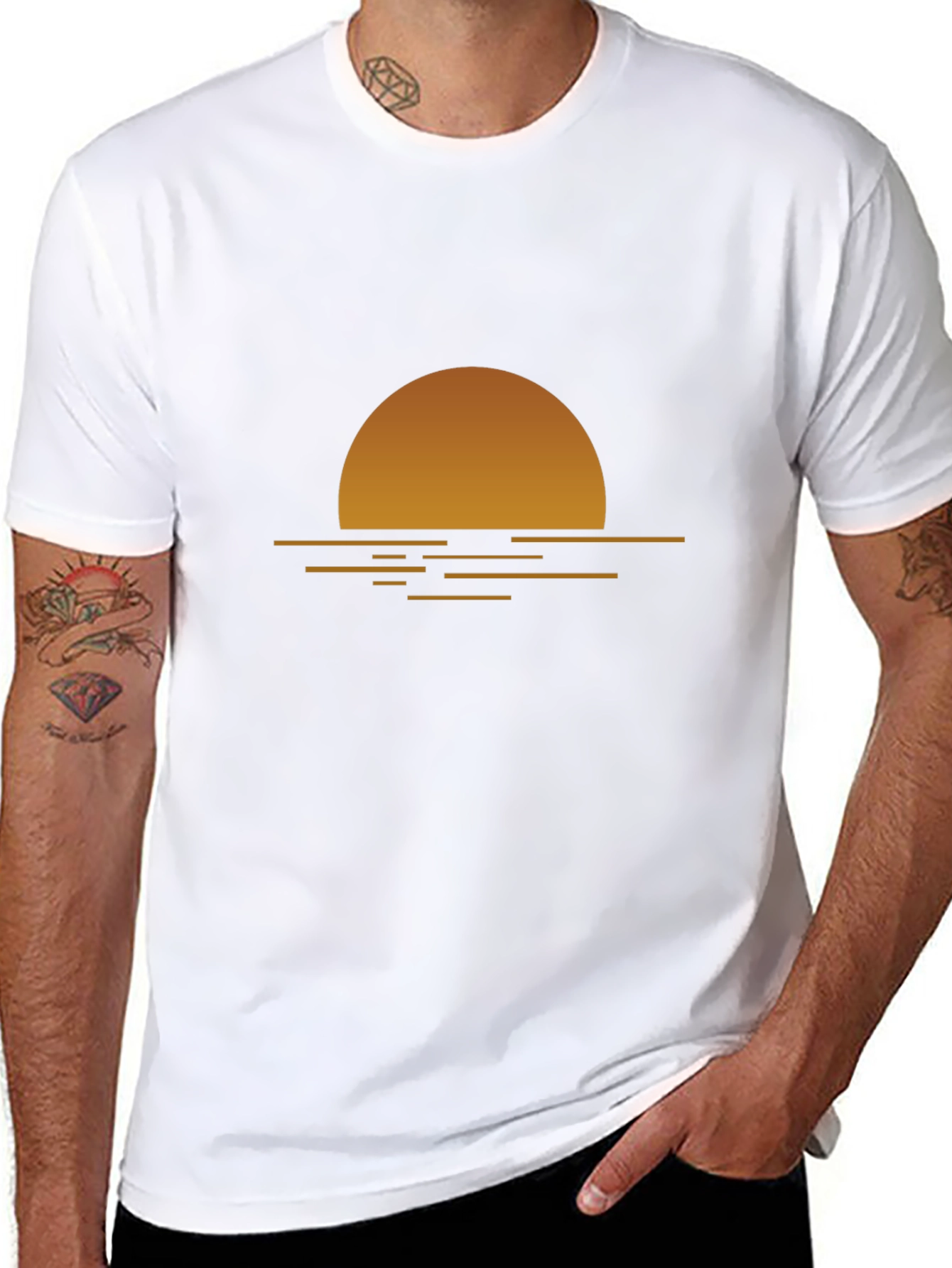 Sunset Graphic Tee - Relaxed Fit Black T-Shirt