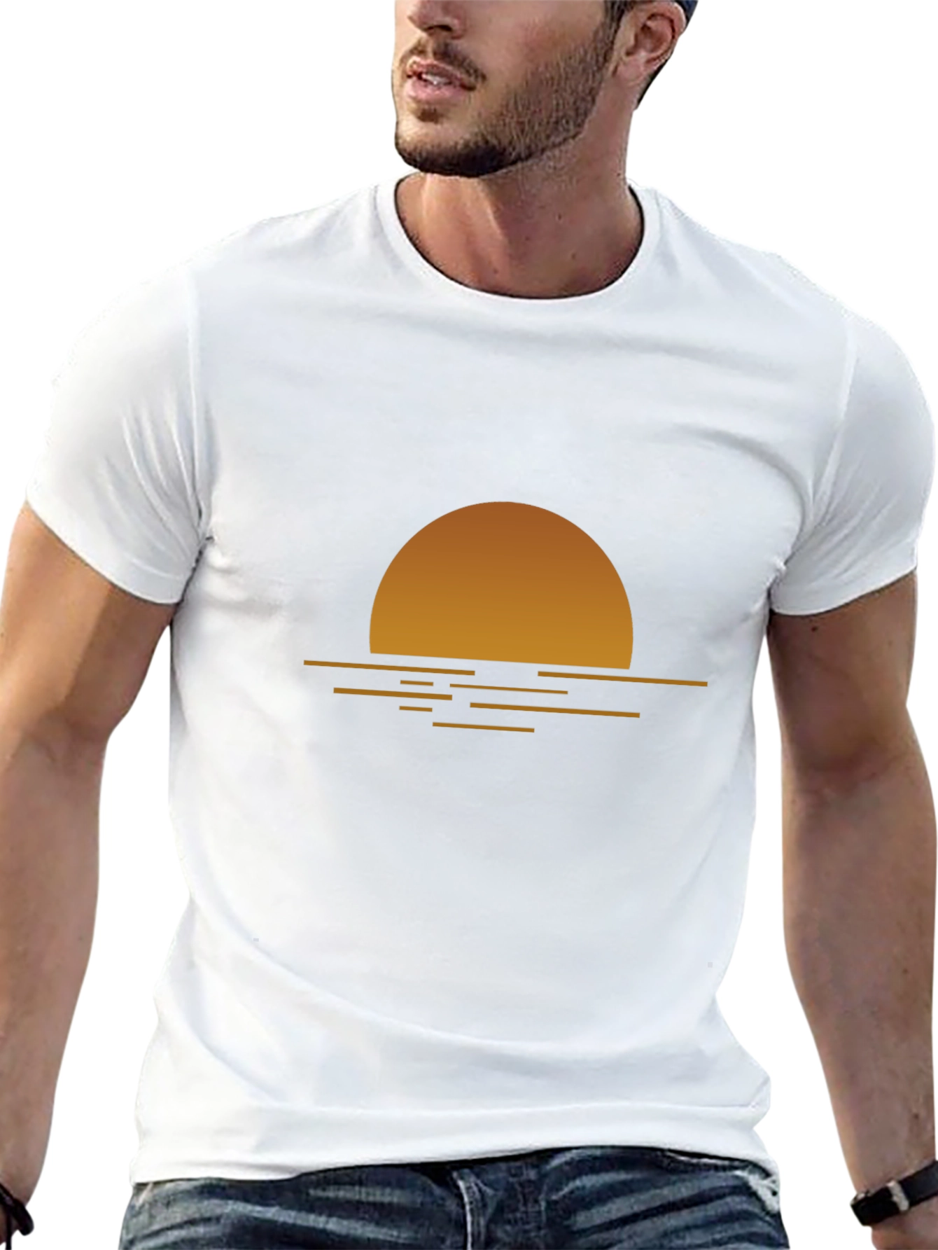 Sunset Graphic Tee - Relaxed Fit Black T-Shirt