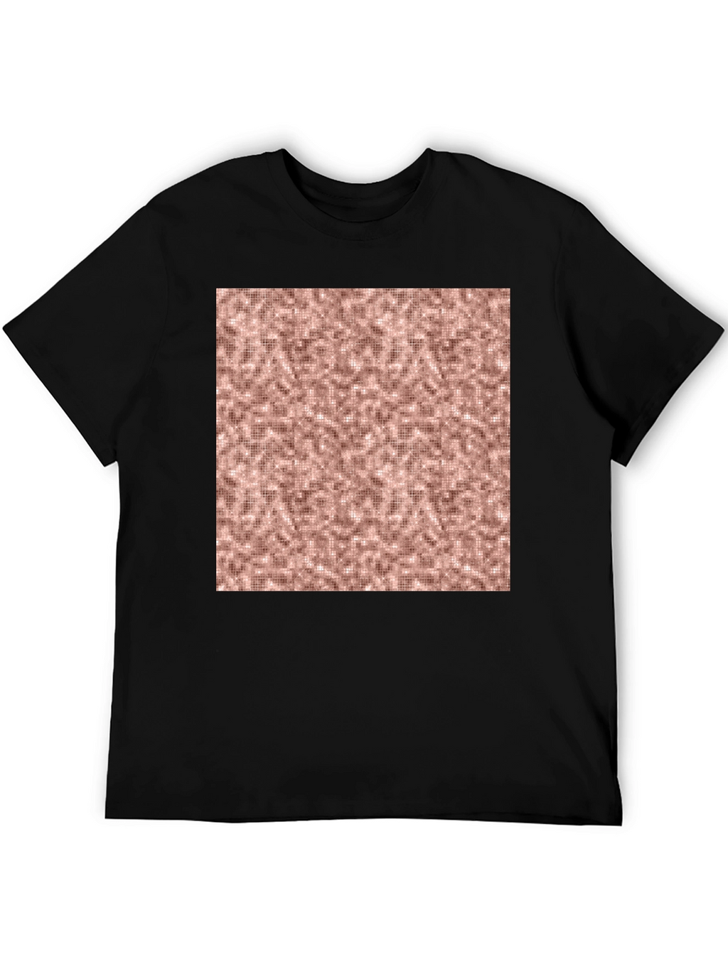 Stylish Black Tee with Abstract Square Design