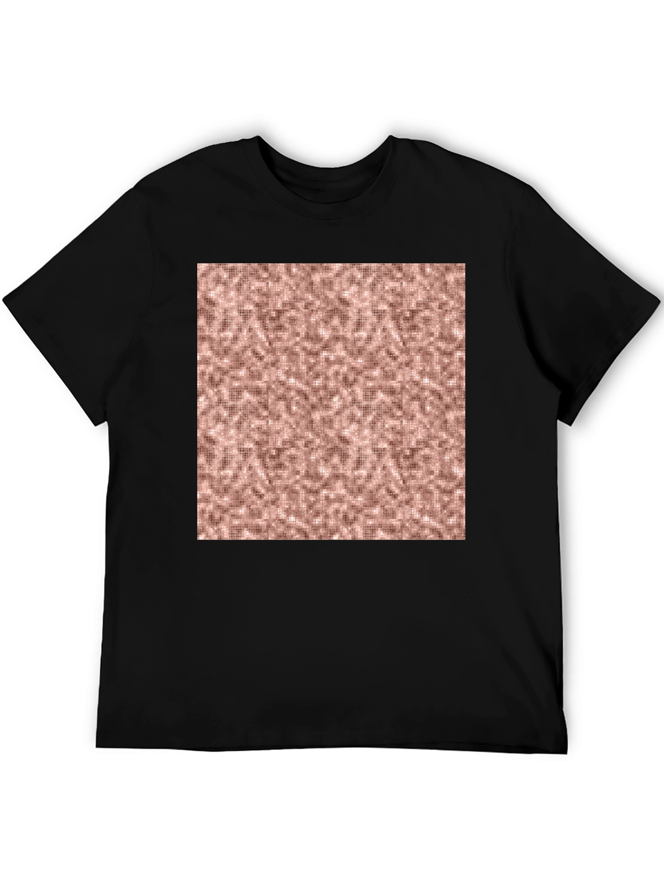 Stylish Black Tee with Abstract Square Design