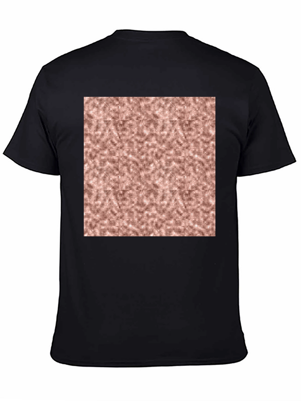 Stylish Black Tee with Abstract Square Design