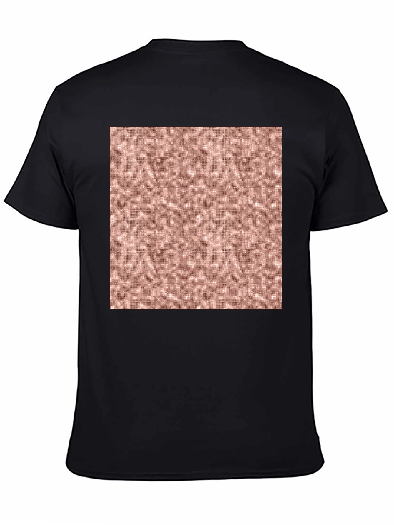 Stylish Black Tee with Abstract Square Design