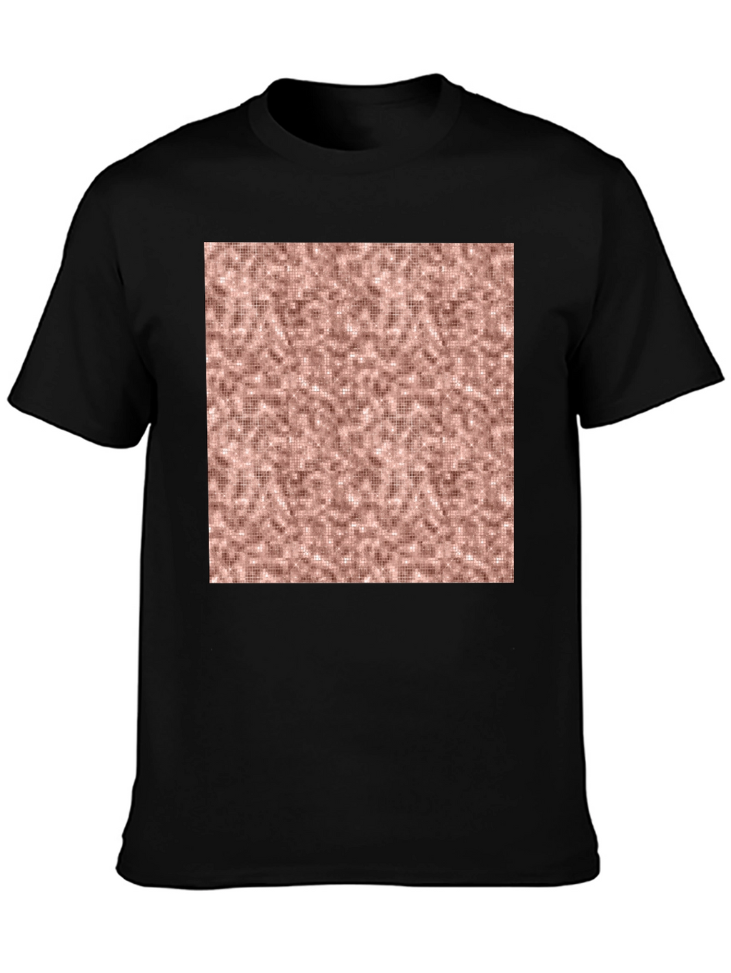Stylish Black Tee with Abstract Square Design