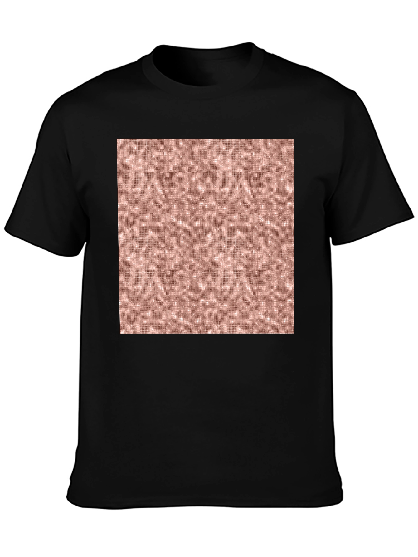Stylish Black Tee with Abstract Square Design