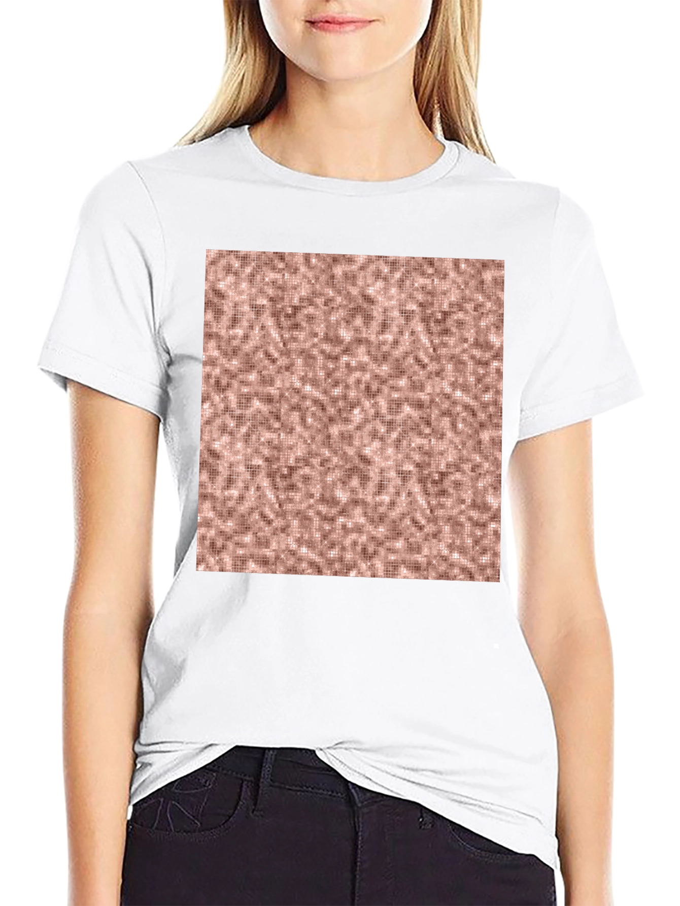 Stylish Black Tee with Abstract Square Design
