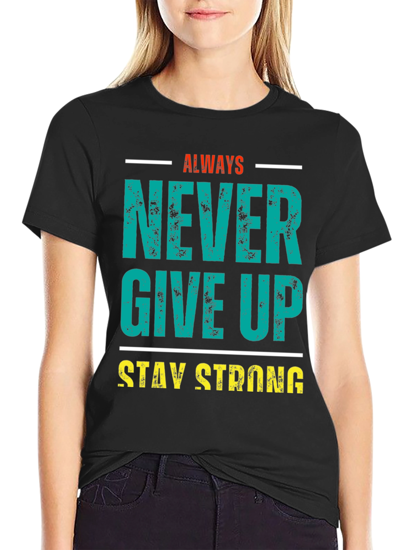 Inspirational Never Give Up Graphic Tee