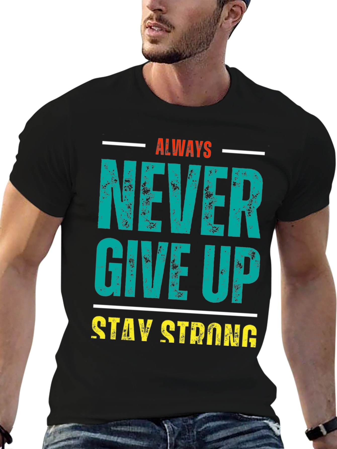 Inspirational Never Give Up Graphic Tee