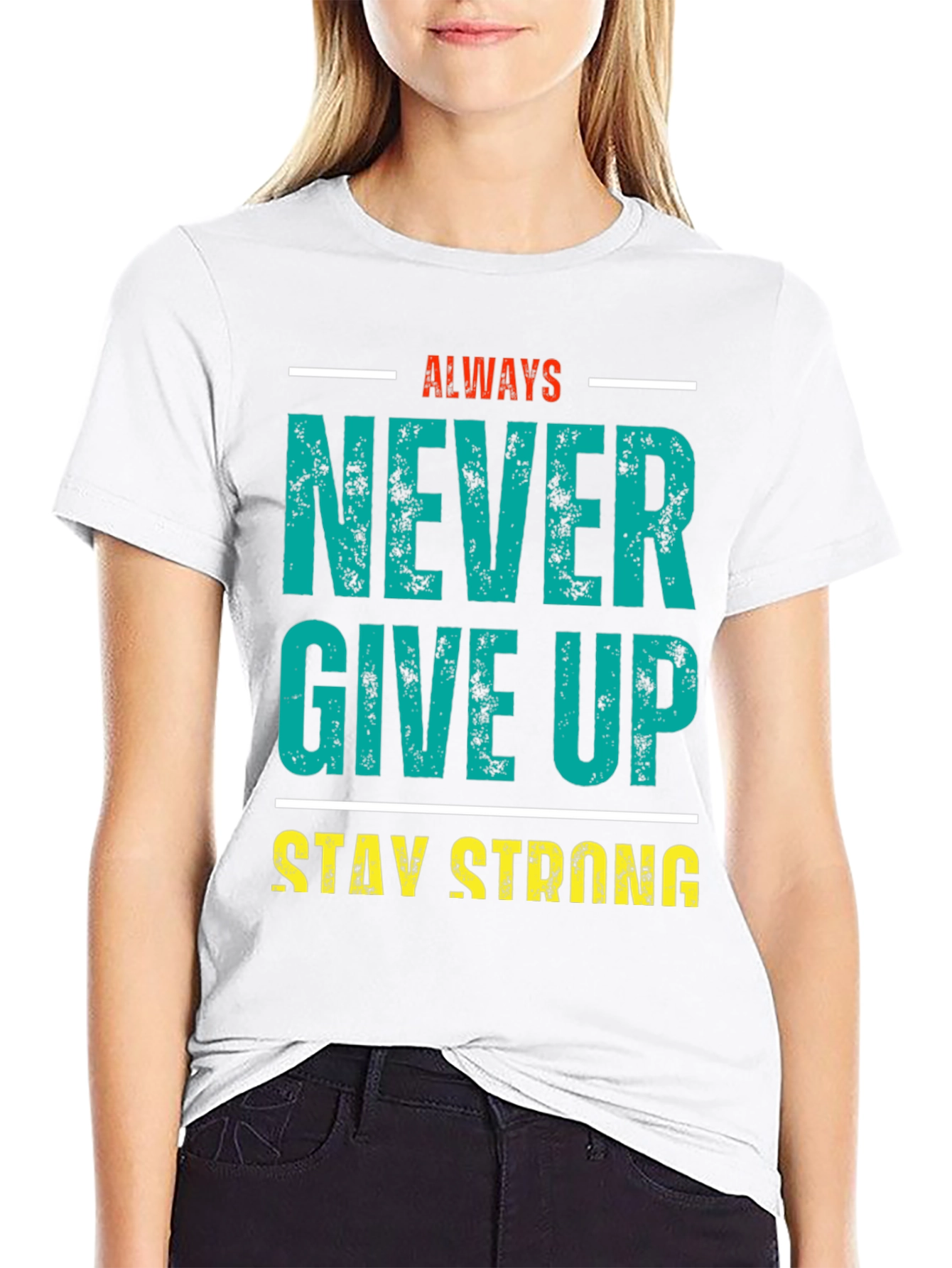 Inspirational Never Give Up Graphic Tee